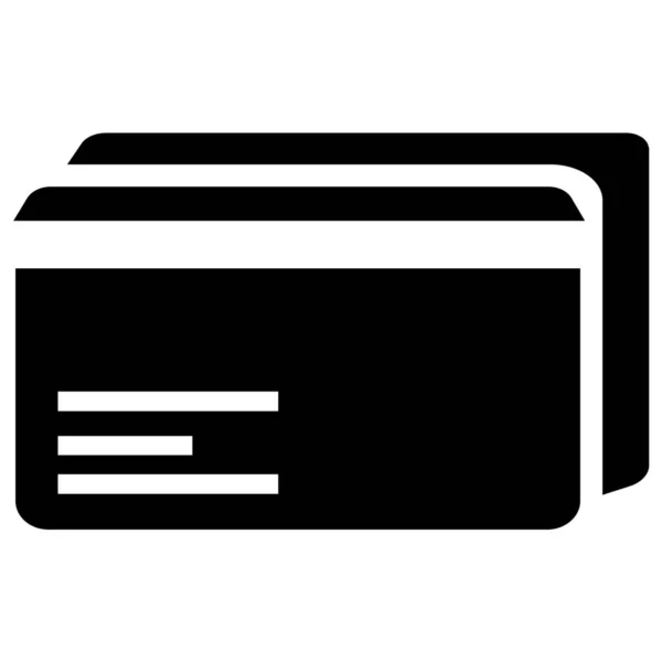 Bancomat Carta Credito Icona Della Carta Debito Stile Solido — Vettoriale Stock