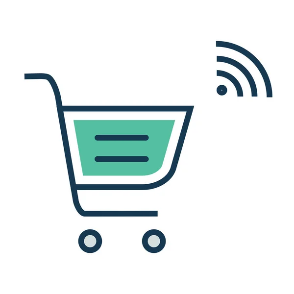 Automatización Ecommerce Iot Icono Estilo Contorno Lleno — Vector de stock