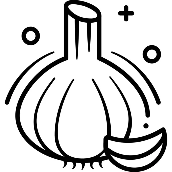 Икона Чеснока Категории Пищевых Напитков — стоковый вектор