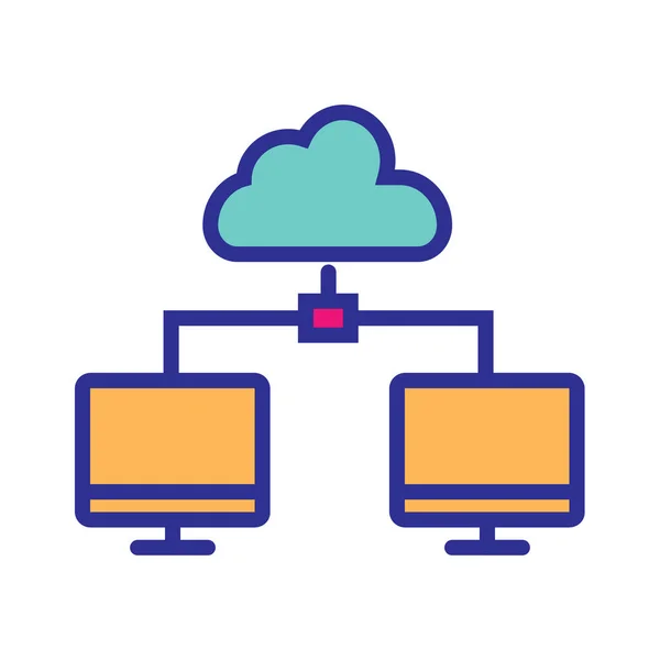 Cloud Computing Cloud Network Cloud Storage Icon Fill Outline Style — Stockový vektor