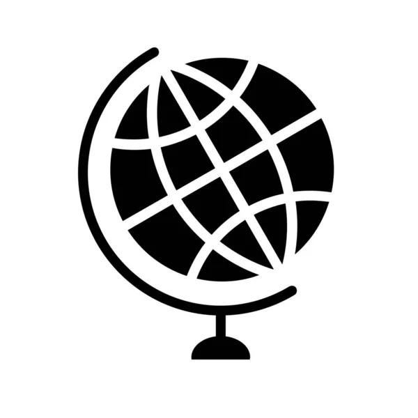 Utbildning Globe Karta Ikon Solid Stil — Stock vektor