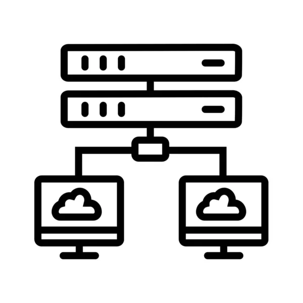 Cloud Backup Cloud Computing Cloud Datenbank Symbol Umrissen — Stockvektor
