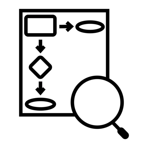 Diagramma Flusso Dati Diagramma Flusso Icona Stile Contorno — Vettoriale Stock