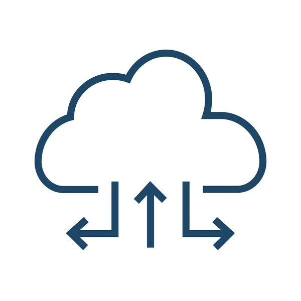 Cloud Computing Cloud Database Cloud Netwerk Pictogram Gevulde Outline Stijl — Stockvector