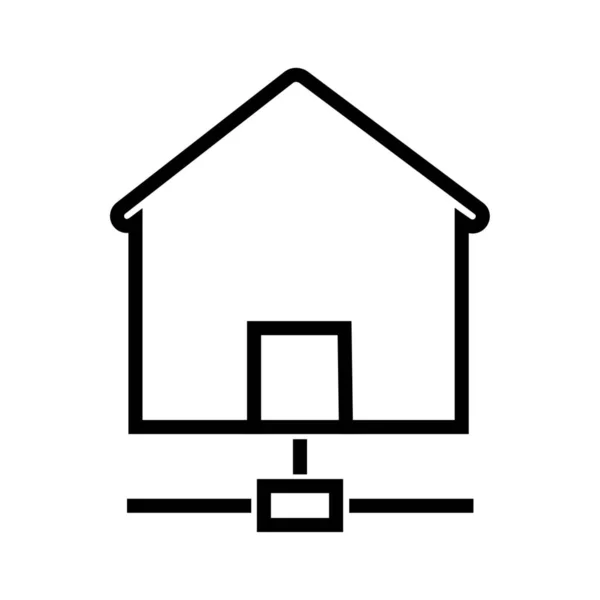 Ikona Domowej Grupy Domowej Ethernet Zarysie — Wektor stockowy