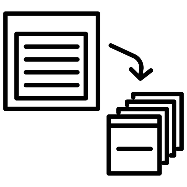 Proceso Por Lotes Procedimiento Metodología Icono Estilo Esquema — Archivo Imágenes Vectoriales