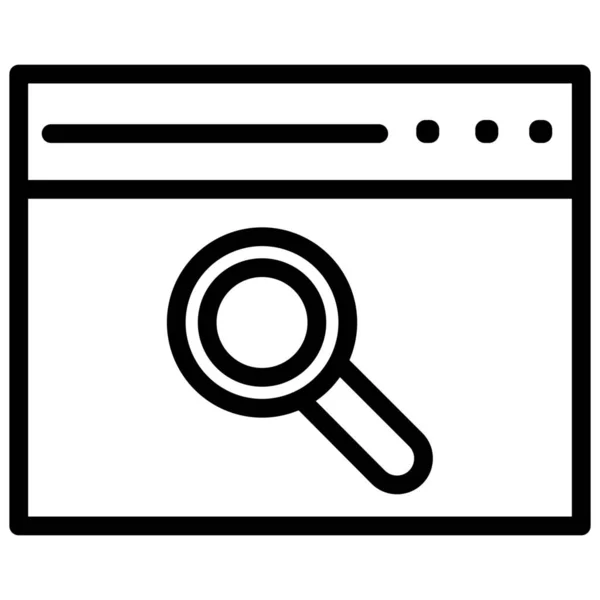 Пошукова Оптимізація Контенту Значок Веб Сторінки Пошуку Стилі Контурів — стоковий вектор