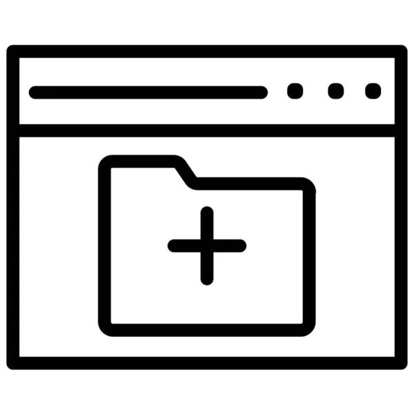 Añadir Archivo Añadir Icono Comunicación Carpeta Estilo Esquema — Archivo Imágenes Vectoriales