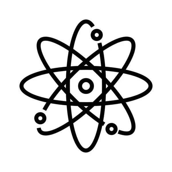 Atome Chimie Molécule Icône Dans Style Contour — Image vectorielle