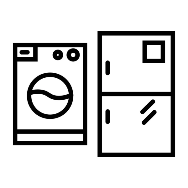 Dispositivo Electrónico Icono Nevera Residuos Electrónicos Estilo Esquema — Vector de stock