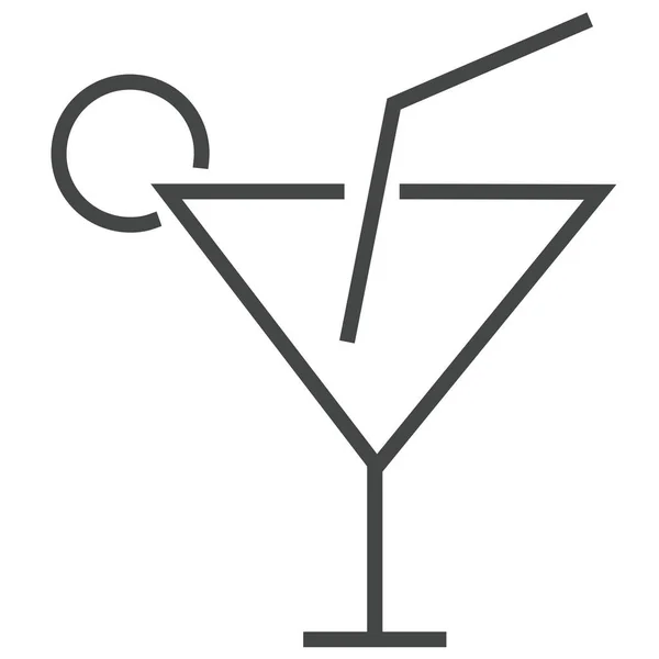 Icona Cocktail Bevande Alcoliche Stile Contorno — Vettoriale Stock