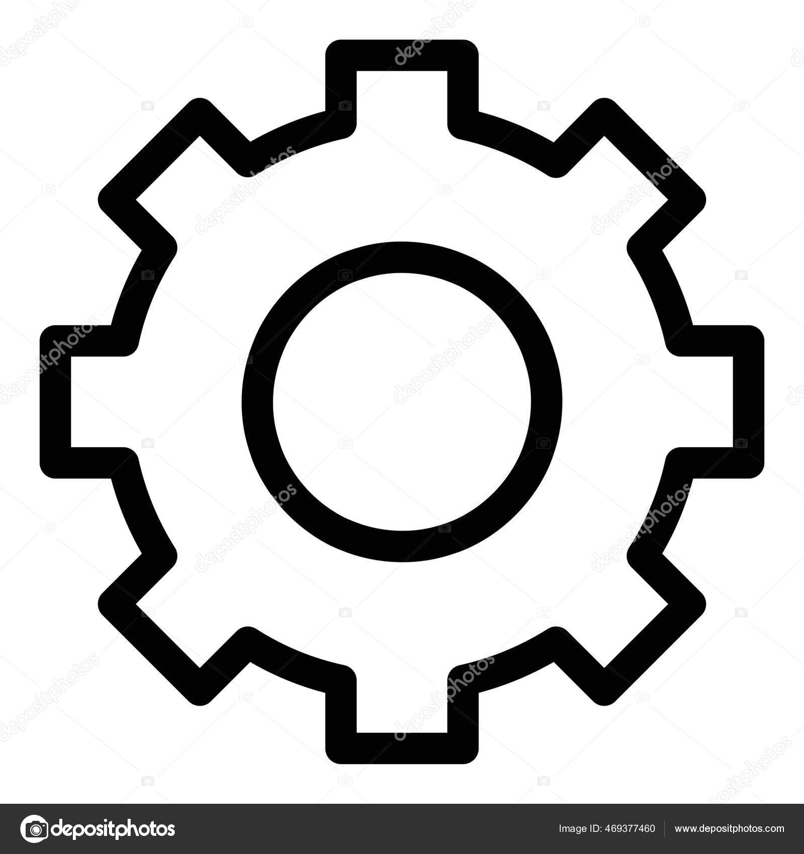 Zahnrad Icon in schwarz als Symbol für Mechanik, Konfiguration