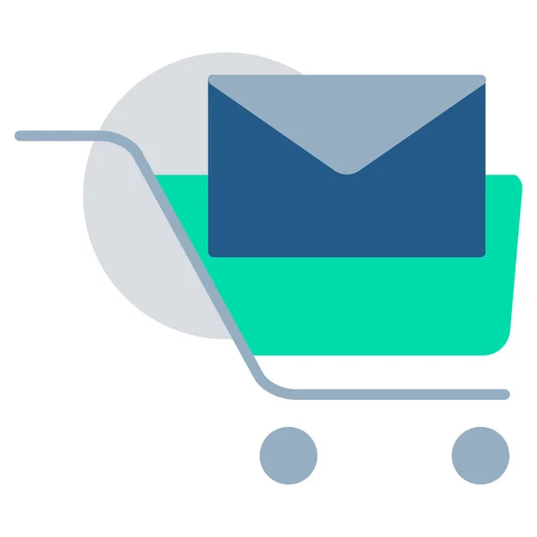 Acheter Ecommerce Icône Notification Par Mail Dans Style Plat — Image vectorielle
