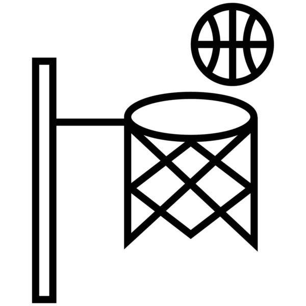 Ball Basket Basket Ball Game Icon Outline Style — Stockvektor