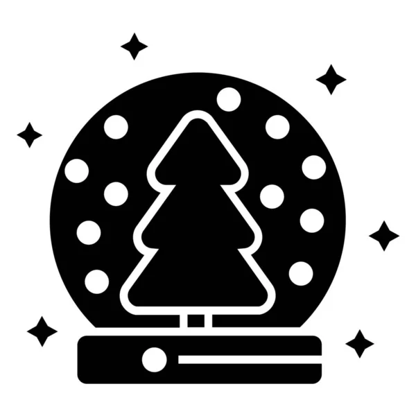 Christmas Decoration Christmas Tree Holiday Icon Solid Style — Stok Vektör