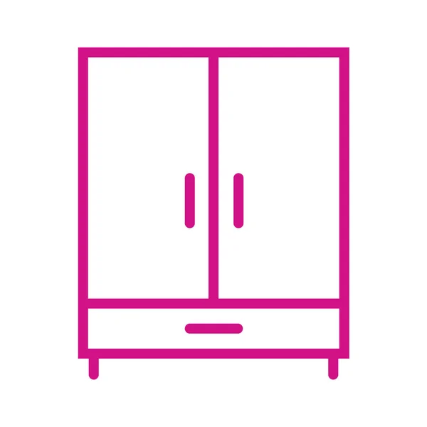 Bureau Cabinet Closet Icon Filled Outline Style — Stock Vector