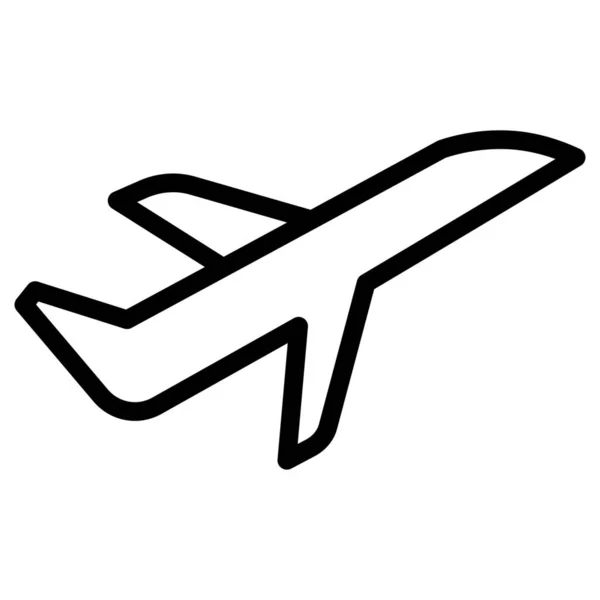 Uçak Seyahati Uçak Simgesi Taslak Biçiminde — Stok Vektör