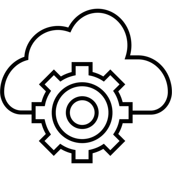 Archivo Cloud Computing Icono Estilo Esquema — Archivo Imágenes Vectoriales