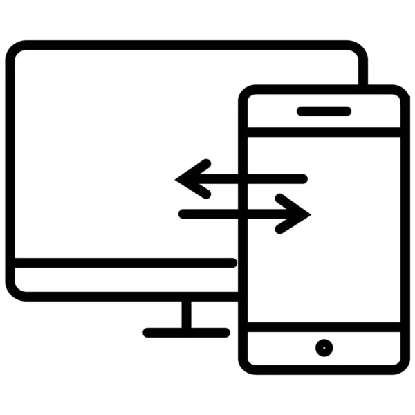 Daten Datenkommunikation Datenübertragungs Symbol Umrissstil — Stockvektor