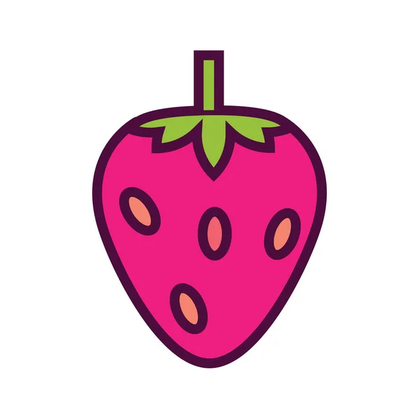 Bayas Fruta Fruta Icono Comida Estilo Contorno Lleno — Vector de stock