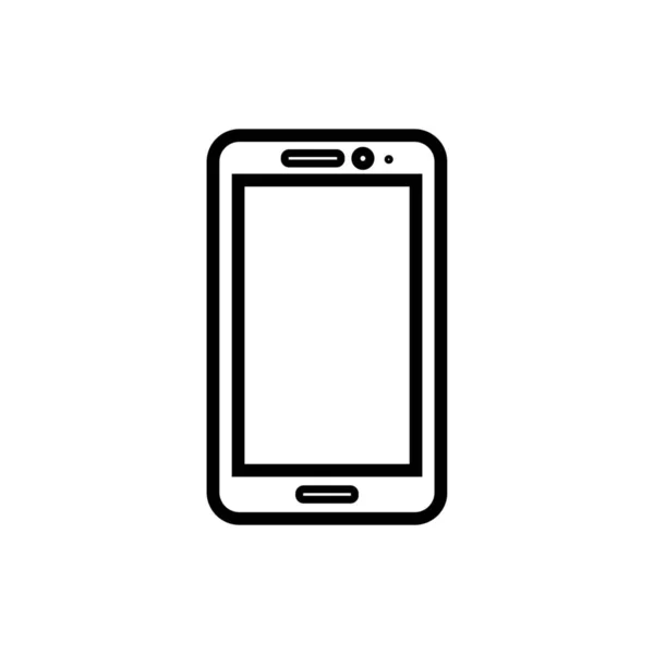 Icono Del Dispositivo Comunicación Del Teléfono Celular Estilo Esquema — Vector de stock