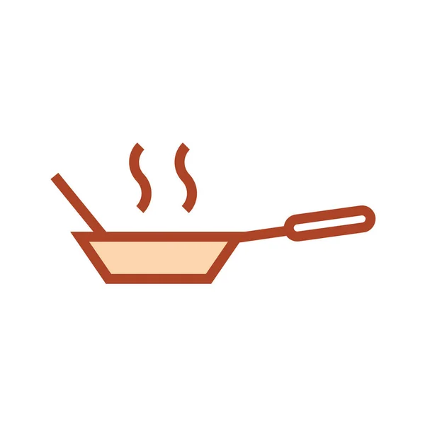 平底锅烹调锅食物图标充填 轮廓风格 — 图库矢量图片