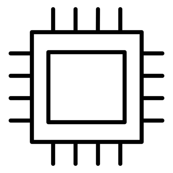 Иконка Микросхемы Цифровой Технологии Стиле Абрис — стоковый вектор