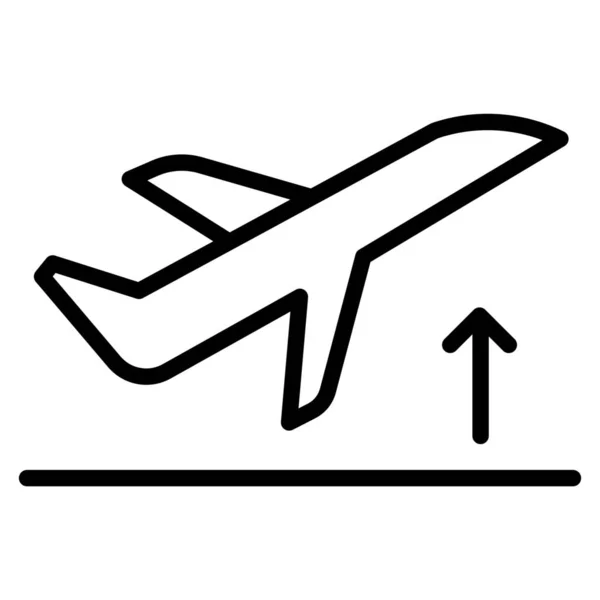 Icono Vuelo Salida Del Aeropuerto Estilo Esquema — Archivo Imágenes Vectoriales