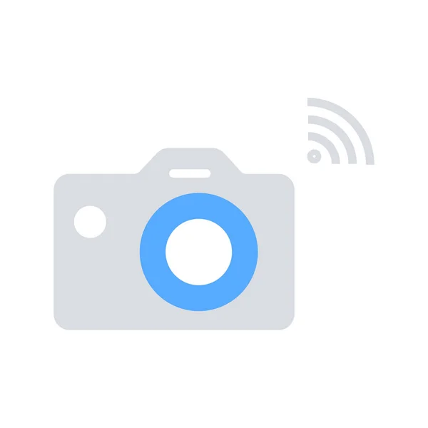 Camera Data Transfer Internet Things Icon Flat Style — Stock Vector