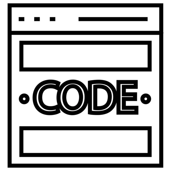 Code Ontwikkeling Pictogram Programmeren Outline Stijl — Stockvector