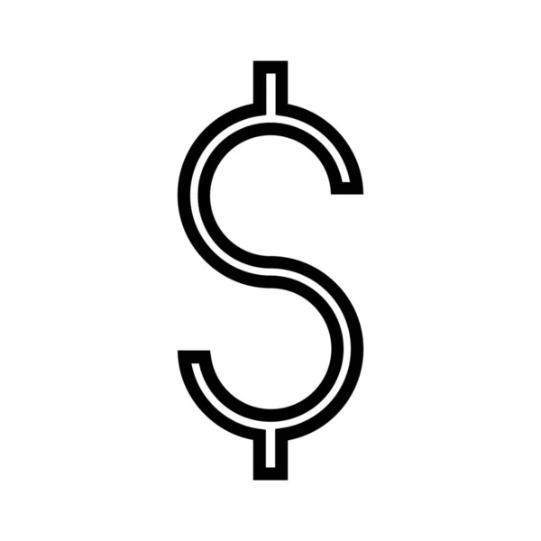 Dólar Americano Moneda Dólar Icono Estilo Esquema — Vector de stock