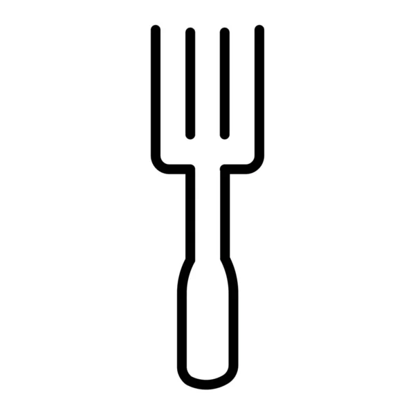 Виделка Кухонного Предмета Значок Посуду Контурному Стилі — стоковий вектор