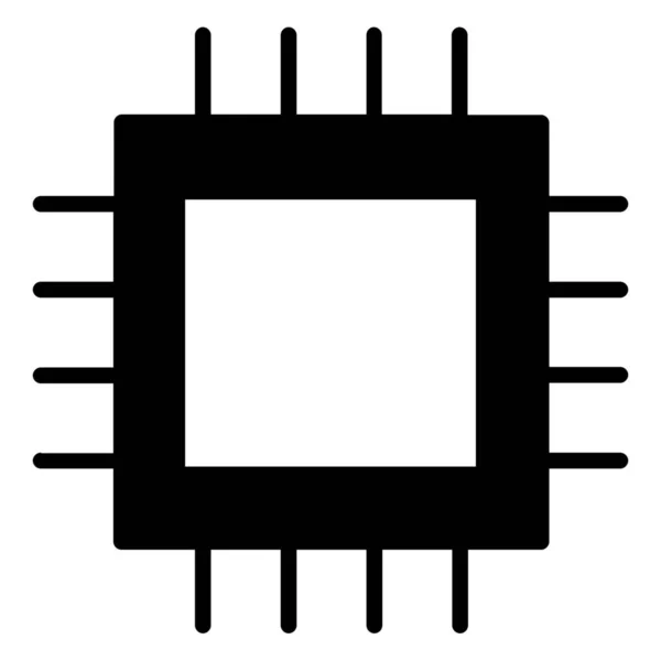 Chip Circuit Digitale Technologie Icoon Massieve Stijl — Stockvector