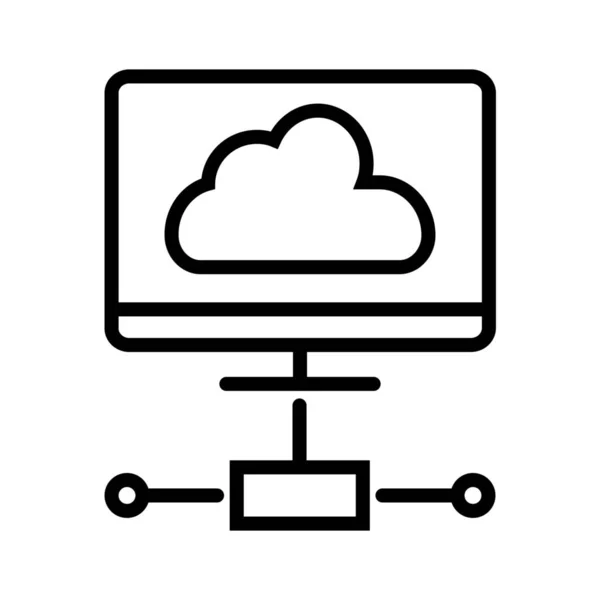 Иконка Облачного Сервера Облачной Связи Стиле Наброска — стоковый вектор