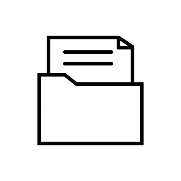 Bladeren Directory Document Pictogram Grote Lijnen — Stockvector