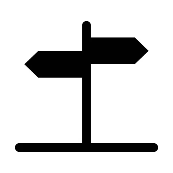 Icône Chemin Navigation Panneau Direction Style Solide — Image vectorielle