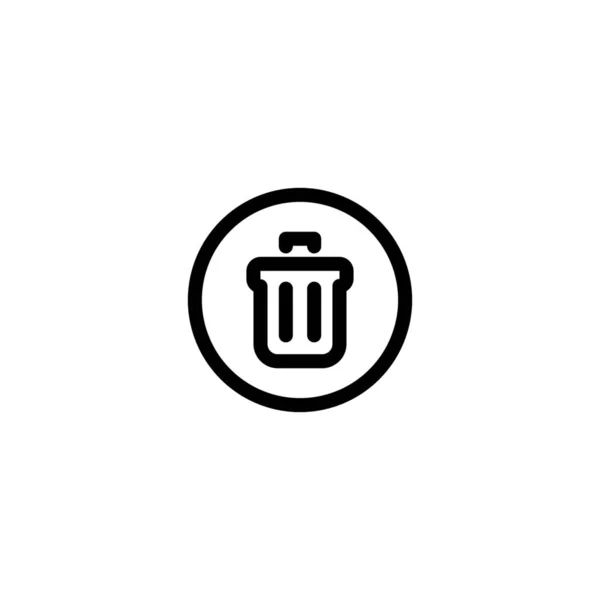 Basket Delete Dustbin Icon Outline Style — Stock Vector