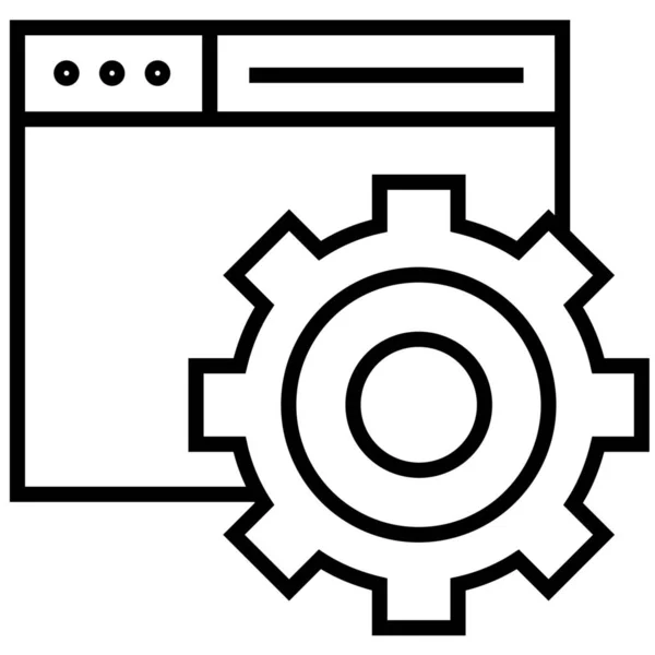 Paramètre Navigateur Icône Web Dans Style Contour — Image vectorielle