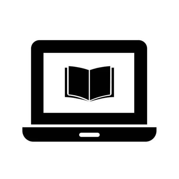 Educación Informática Icono Elearning Estilo Sólido — Vector de stock