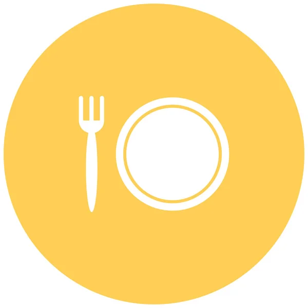 Cutlery Dish Food Icon Solid Style — Stock Vector