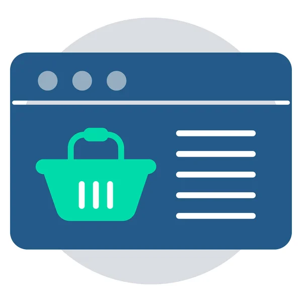 Ecommerce Website Marketing Online Shopping Icon Flat Style — Stockový vektor