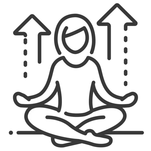 Ioga Meditando Ícone Relaxamento —  Vetores de Stock