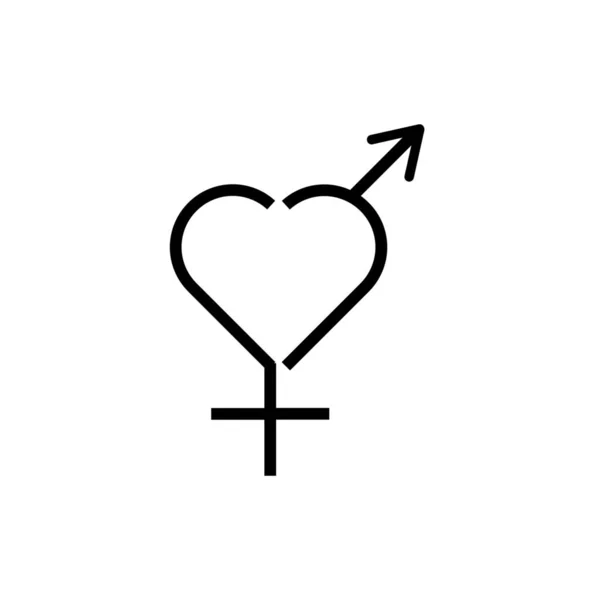 Género Género Símbolo Masculino Signo Femenino Icono Estilo Esquema — Archivo Imágenes Vectoriales