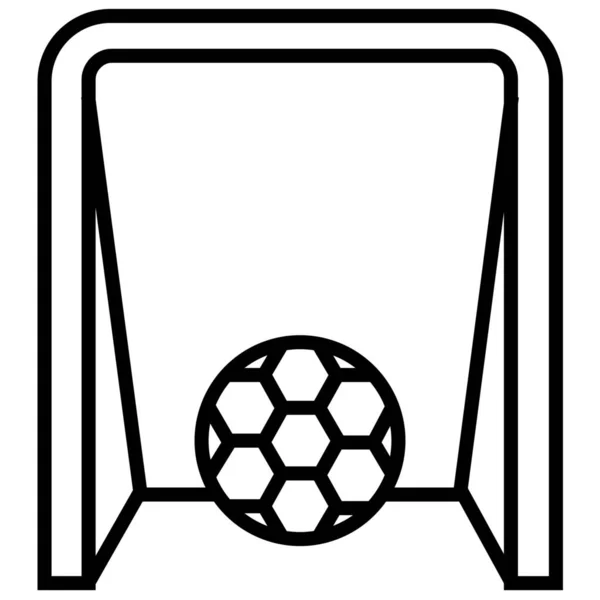 Fußballtor Fußballtor Pfosten Fußballnetz Ikone Umrissstil — Stockvektor