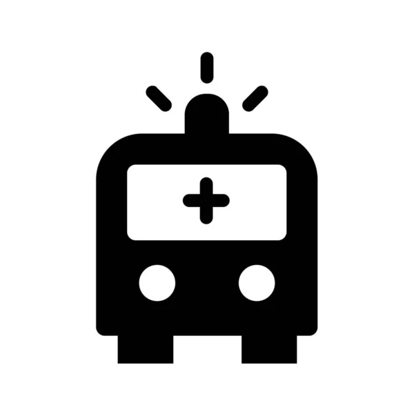 Ambulancia Icono Del Hospital Emergencia Estilo Sólido — Vector de stock