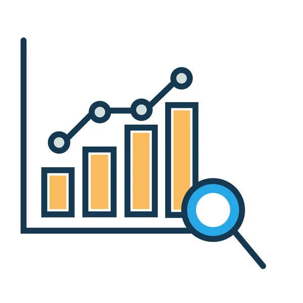 Gráfico Painel Gráfico Ícone Estilo Esboço Preenchido — Vetor de Stock