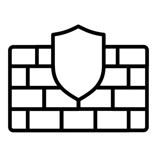Alert Antivirus Firewall Icon Outline Style — Stock Vector