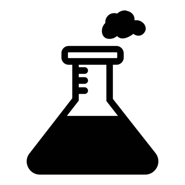 Ikona Chemicznej Energii Chemicznej Zlewki Stałym Stylu — Wektor stockowy