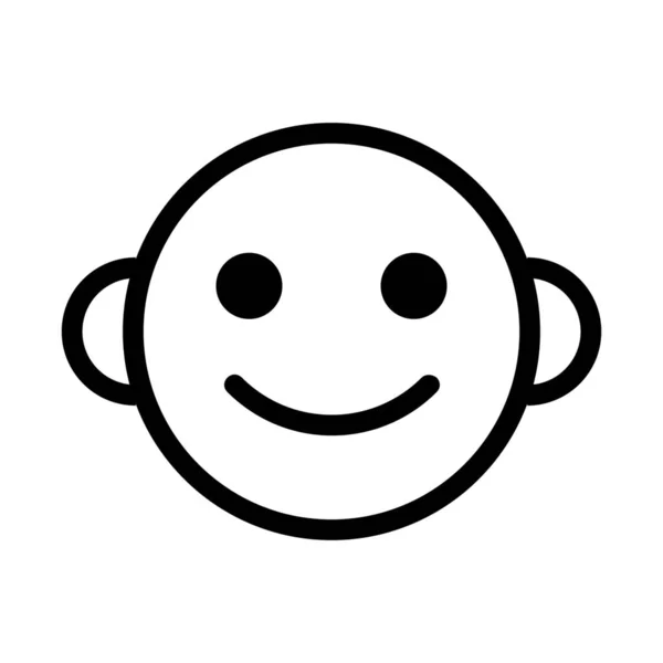 Emoji Emoticon Ícone Feliz Estilo Esboço —  Vetores de Stock