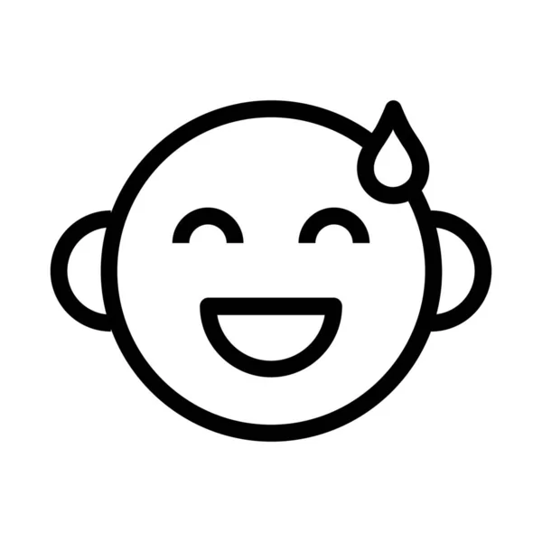 Emotikon Emoji Šťastný Ikona Stylu Osnovy — Stockový vektor